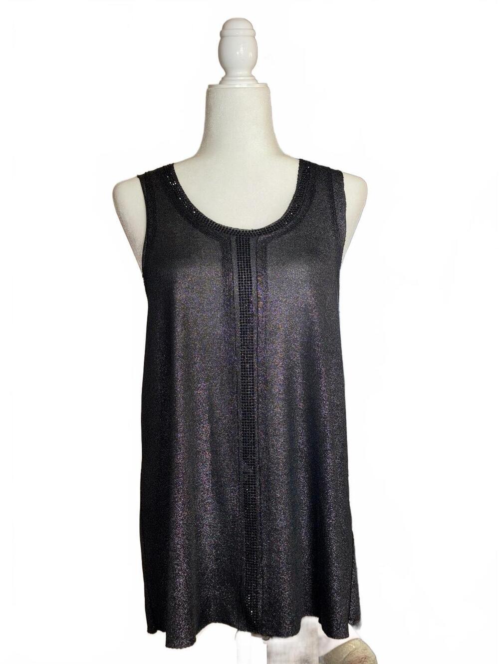 Y2K Vocal Rhinestone Sheer Shimmer Gothic Tank Top